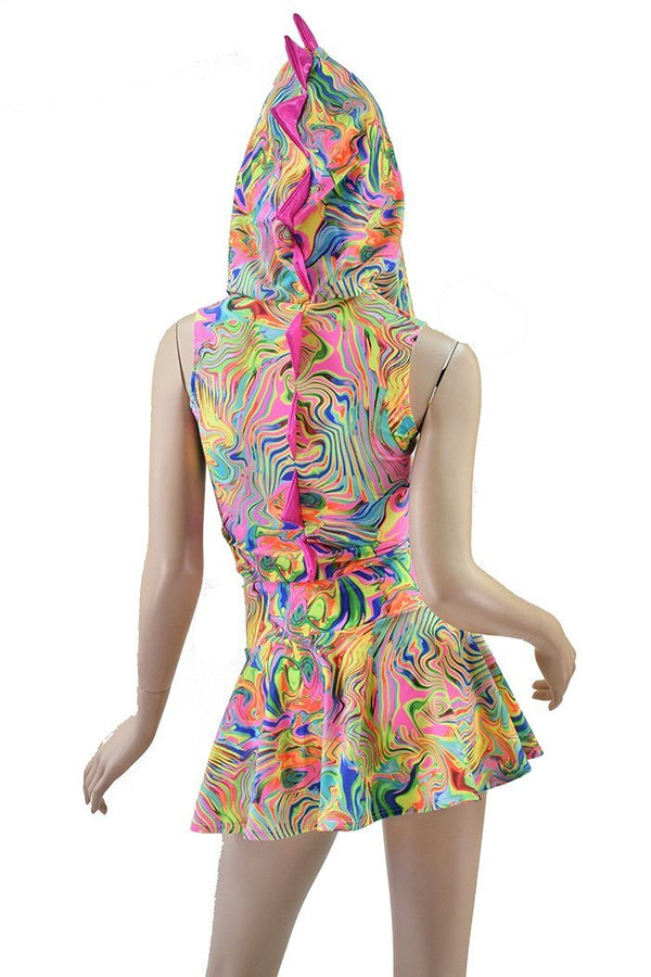 Neon Flux Dragon Crop & Skirt Set - 4