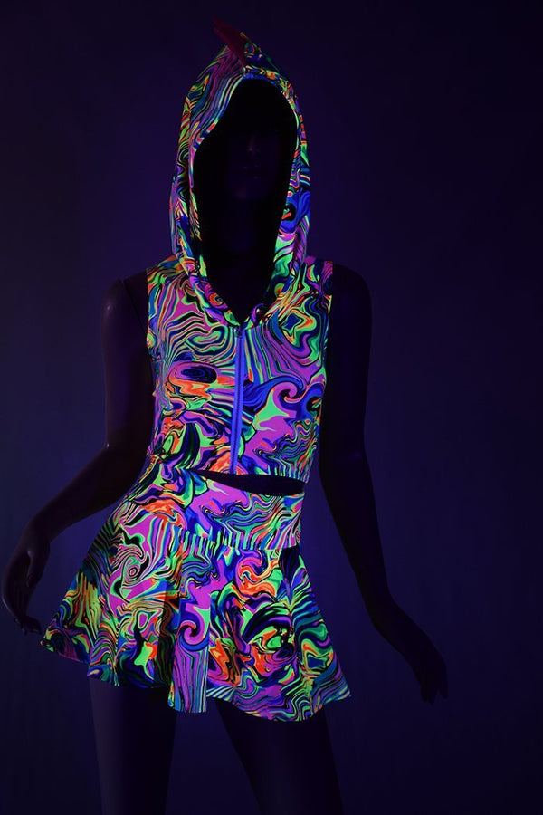 Neon Flux Dragon Crop & Skirt Set - 8