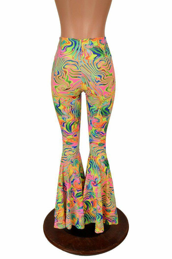 Neon Flux High Waist Bell Bottom Flares - Coquetry Clothing