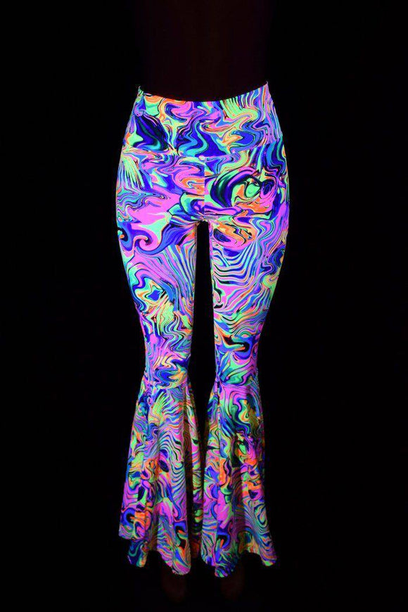 Neon Flux High Waist Bell Bottom Flares - Coquetry Clothing