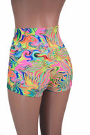 Neon Flux High Waist Shorts - Coquetry Clothing