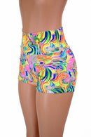 Neon Flux High Waist Shorts - Coquetry Clothing