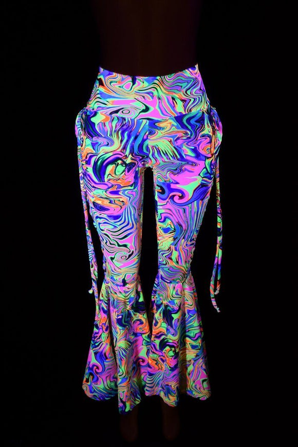 Neon Flux Lace Up Bell Bottom Flares - Coquetry Clothing