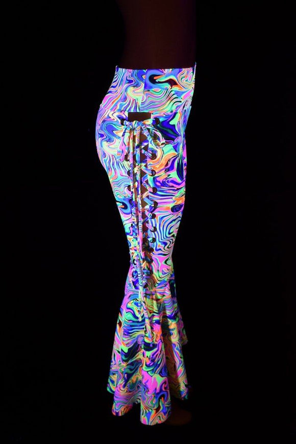 Neon Flux Lace Up Bell Bottom Flares - Coquetry Clothing