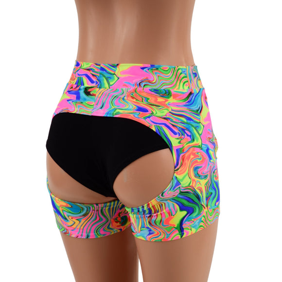 Neon Flux Midrise Short Chaps - Coquetry Clothing