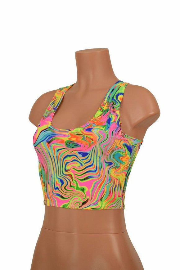 Neon Flux Racerback Crop Top - Coquetry Clothing