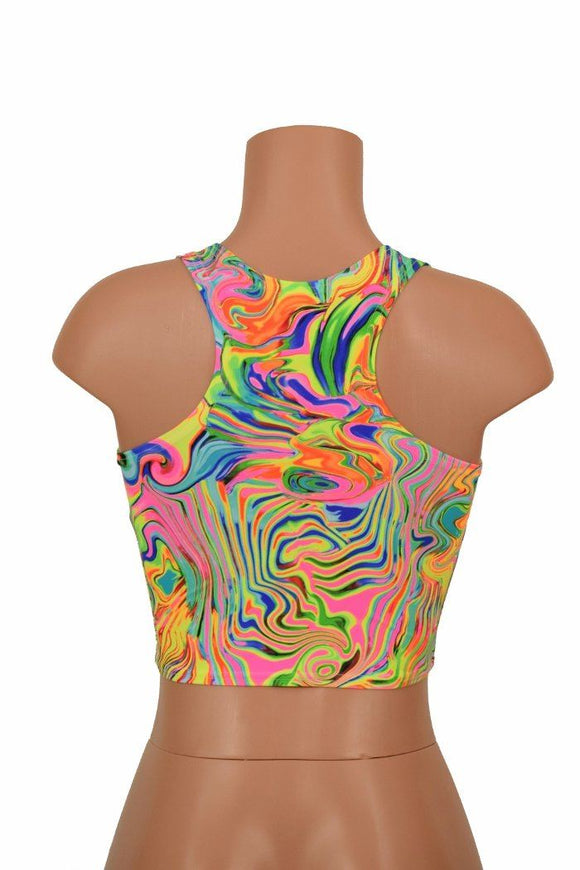 Neon Flux Racerback Crop Top - Coquetry Clothing