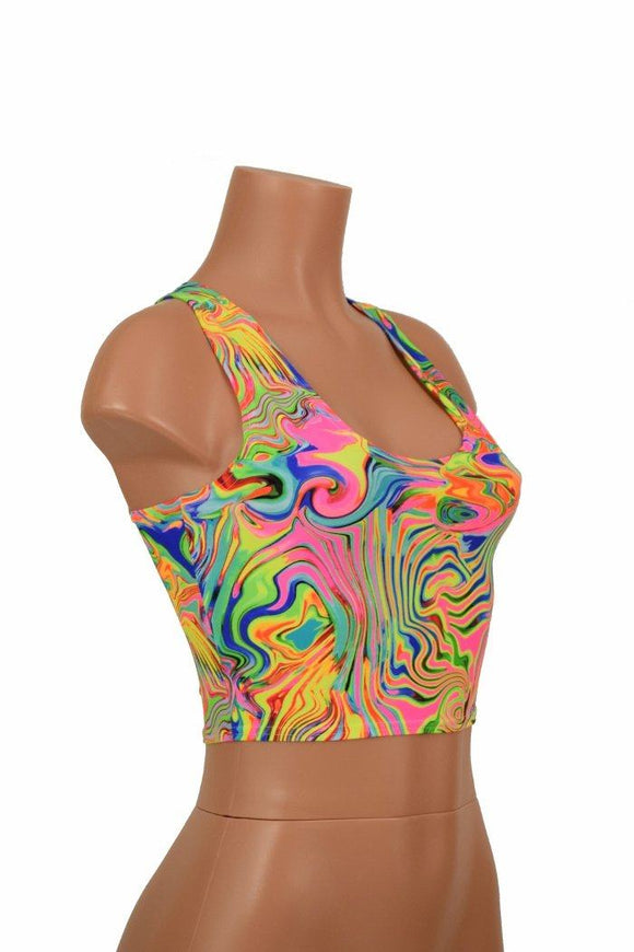 Neon Flux Racerback Crop Top - Coquetry Clothing