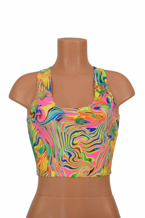 Neon Flux Racerback Crop Top - Coquetry Clothing