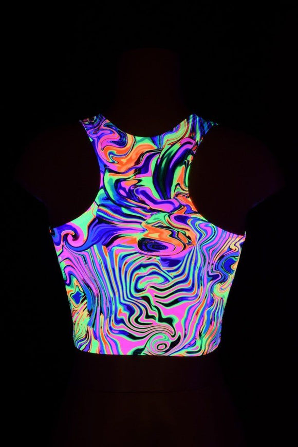 Neon Flux Racerback Crop Top - Coquetry Clothing