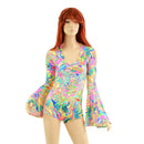 Neon Flux Trumpet Sleeve Romper - Coquetry Clothing
