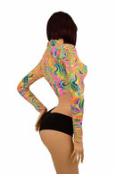 Neon Flux Zippered Crop Top - Coquetry Clothing