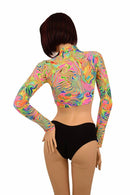 Neon Flux Zippered Crop Top - Coquetry Clothing