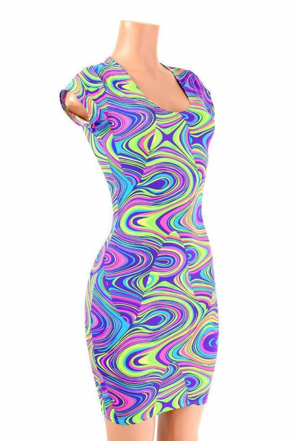 Neon Glow Worm Bodycon Dress - Coquetry Clothing