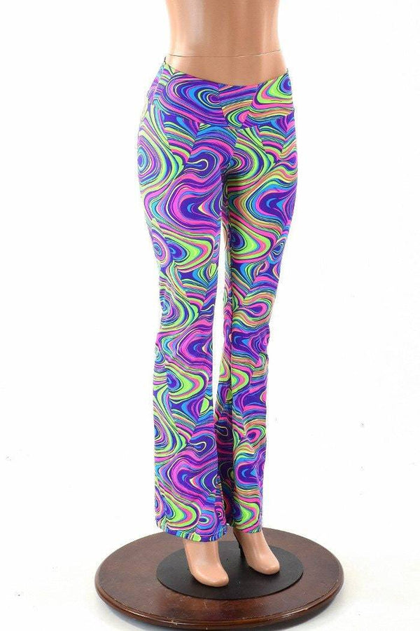 Neon Glow Worm Boot Cut Leggings - 2