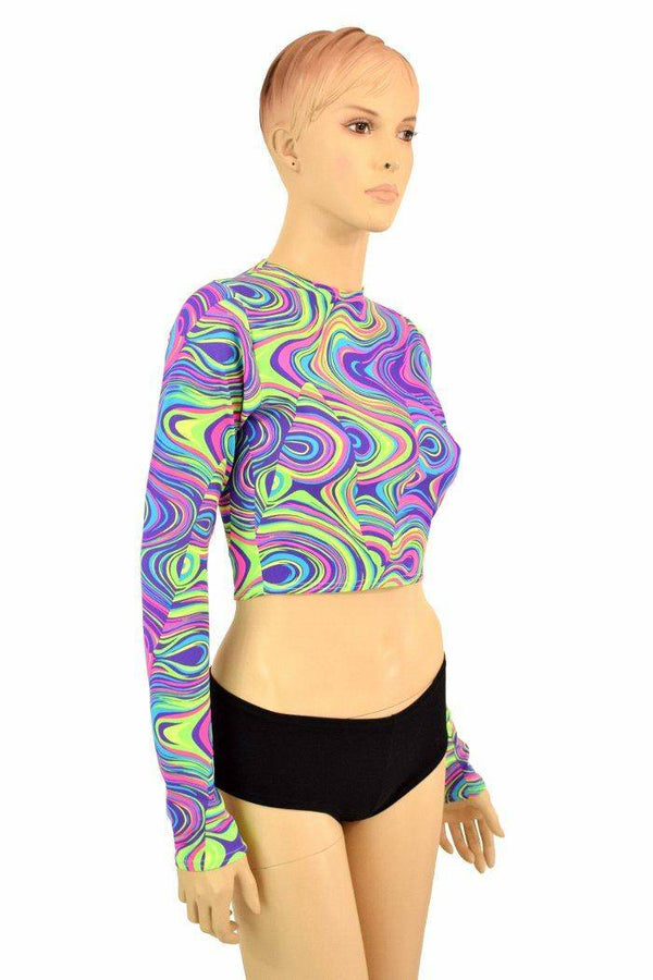 Neon Glow Worm Crop Top - 2