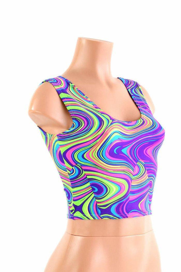 Neon Glow Worm Tank Crop - 3