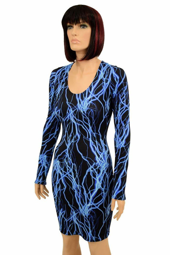 Neon Lighting Long Sleeve Bodycon Dress - Coquetry Clothing