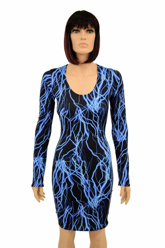 Neon Lighting Long Sleeve Bodycon Dress - Coquetry Clothing
