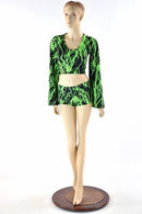 Neon Lightning Crop & Shorts Set - Coquetry Clothing