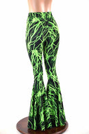 Neon Lightning High Waist Bell Bottom Flares - Coquetry Clothing