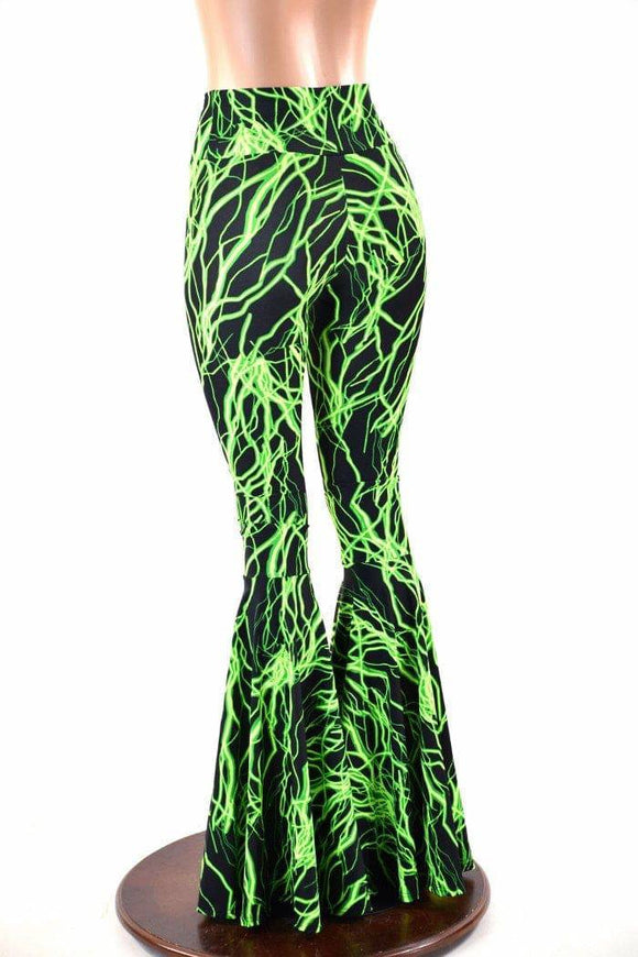 Neon Lightning High Waist Bell Bottom Flares - Coquetry Clothing
