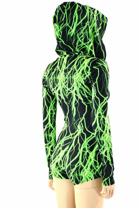 Neon Lightning Hoodie Romper - Coquetry Clothing