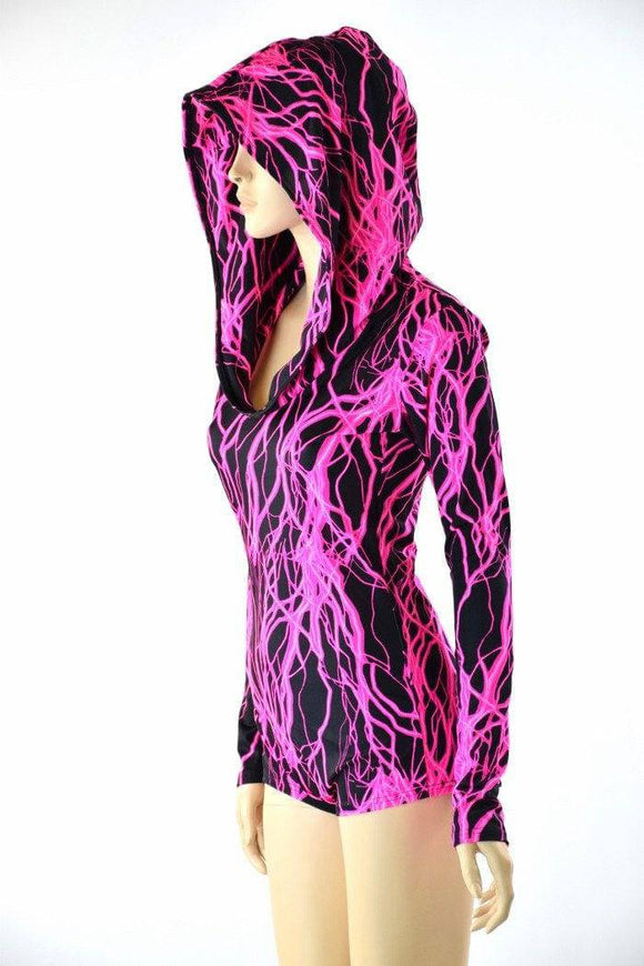 Neon Lightning Hoodie Romper - Coquetry Clothing