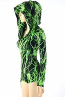 Neon Lightning Hoodie Romper - Coquetry Clothing