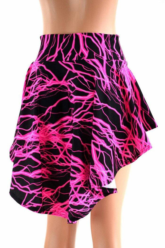 Neon Lightning Print Hi - Lo Mini Skirt - Coquetry Clothing