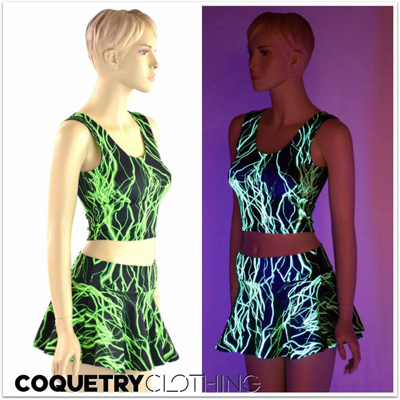Neon Lightning Tank & Skirt Set - Coquetry Clothing