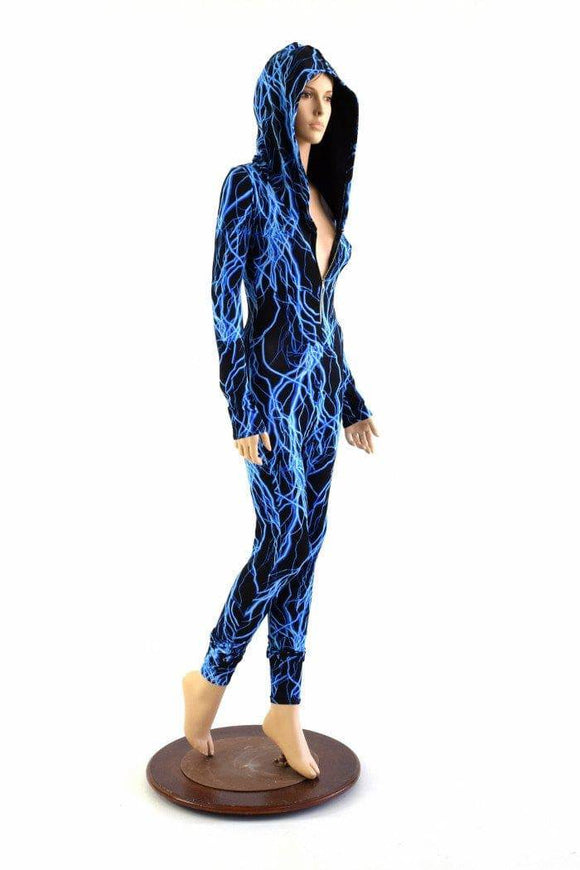 Neon Lightning Zipper Front Catsuit - Coquetry Clothing