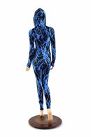 Neon Lightning Zipper Front Catsuit - Coquetry Clothing