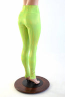 Neon Lime Holographic High Waist Leggings - Coquetry Clothing