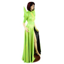 Neon Lime Holographic Romper and Breakaway Skirt Set - Coquetry Clothing