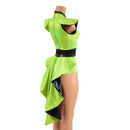 Neon Lime Holographic Tuxedo Back Romper - Coquetry Clothing