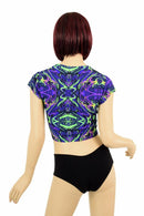 Neon Melt Cap Sleeve Crop Top - Coquetry Clothing