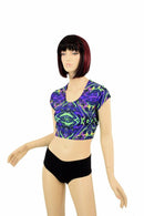 Neon Melt Cap Sleeve Crop Top - Coquetry Clothing