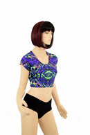 Neon Melt Cap Sleeve Crop Top - Coquetry Clothing