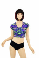 Neon Melt Cap Sleeve Crop Top - Coquetry Clothing