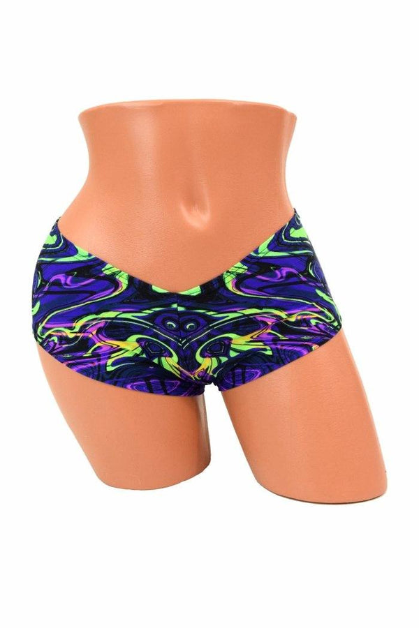 Neon Melt Cheeky Booty Shorts - 2