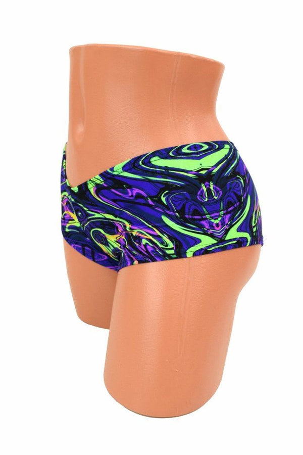 Neon Melt Cheeky Booty Shorts - 3
