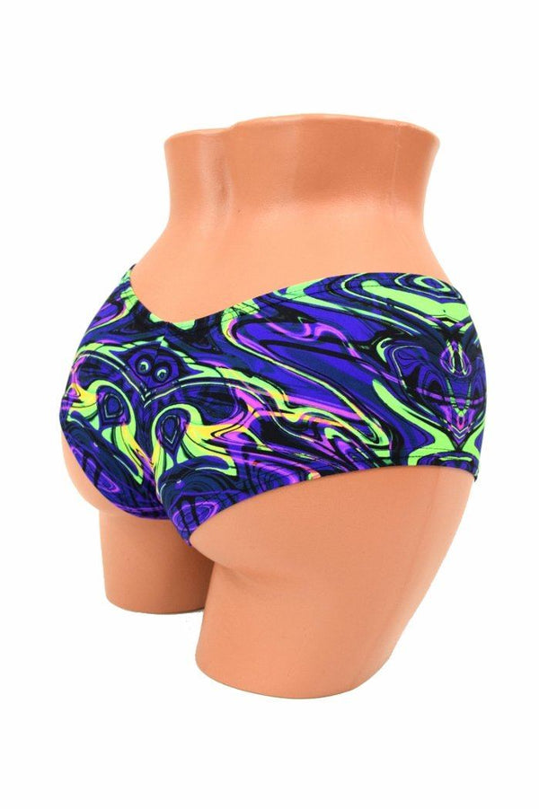 Neon Melt Cheeky Booty Shorts - 1