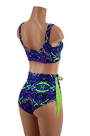 Neon Melt Fringe & Laceup Set - Coquetry Clothing