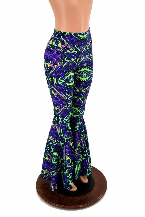 Neon Melt High Waist Bell Bottom Flares - Coquetry Clothing