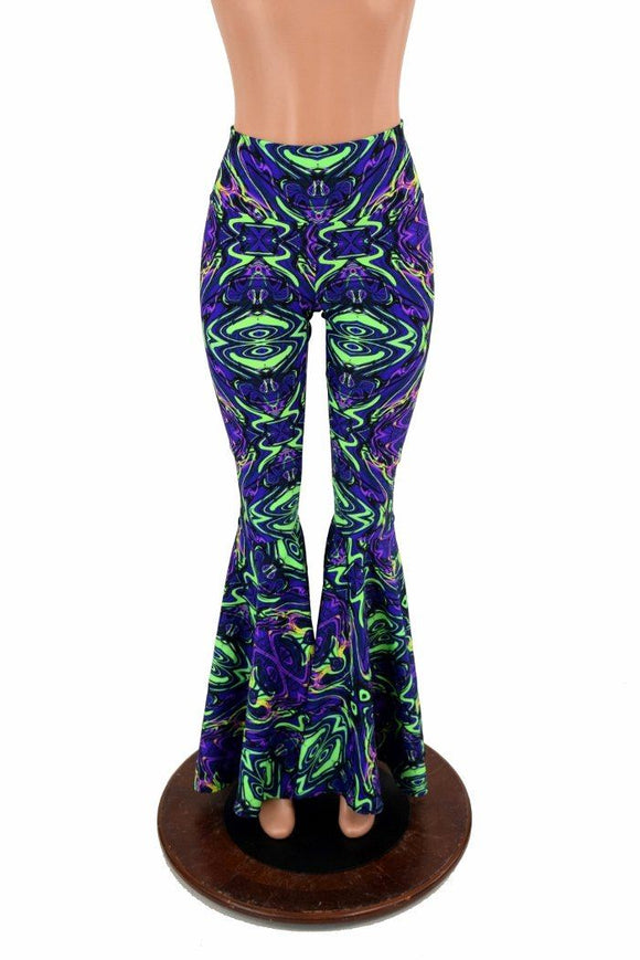 Neon Melt High Waist Bell Bottom Flares - Coquetry Clothing