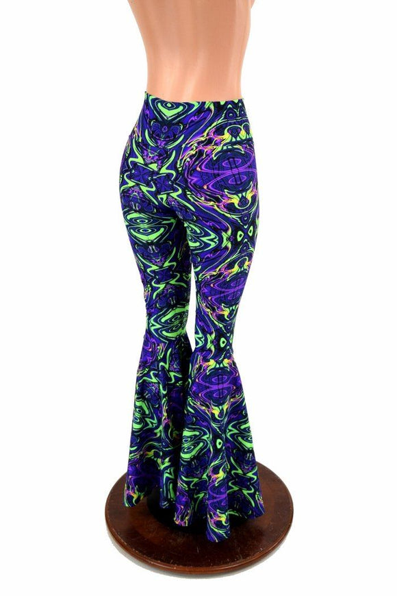 Neon Melt High Waist Bell Bottom Flares - Coquetry Clothing