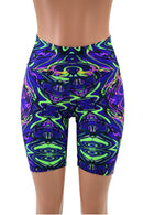Neon Melt High Waist Bike Shorts - Coquetry Clothing