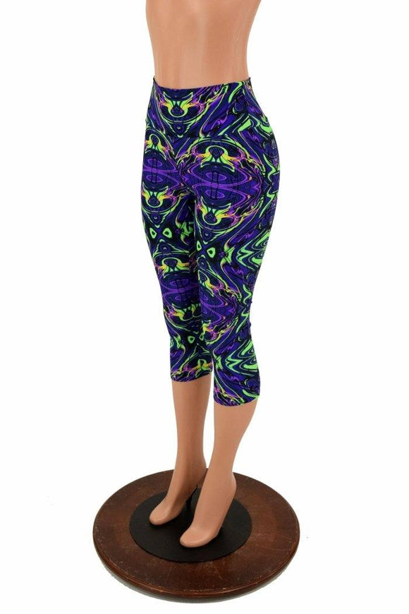 Neon Melt High Waist Capri Leggings - Coquetry Clothing