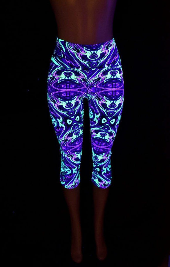 Neon Melt High Waist Capri Leggings - Coquetry Clothing